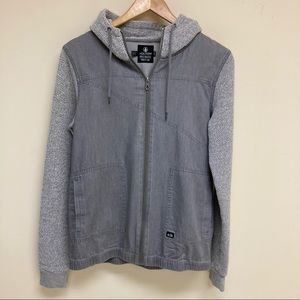 Volcom jacket gray full zip w/ hood Medium